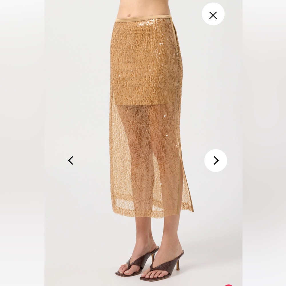 THIRD FORM reflection midi skirt in honey NWT